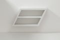 White empty cube shelf in the empty room, 3d rendering Royalty Free Stock Photo