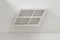 White empty cube shelf in the empty room, 3d rendering Royalty Free Stock Photo