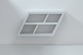 White empty cube shelf in the empty room, 3d rendering Royalty Free Stock Photo