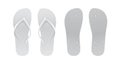 White Empty Flip Flop set. Front and back view. Vector Design Template of Summer Beach Flip Flops Pair For Advertising