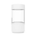 White Empty Glass Shop Showcase Cylinder. 3d Rendering