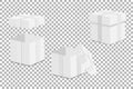 White empty mock-up gift box . On a transparent background. Vector