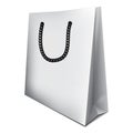 White empty paper cardboard shopping sale bag vector