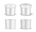 White empty plastic container for yogurt. Packaging for sour cream and sauce Royalty Free Stock Photo