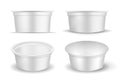 White empty plastic container for yogurt. Packaging for sour cream and sauce Royalty Free Stock Photo