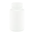 White empty plastic pill bottle on white background Royalty Free Stock Photo