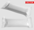 White empty polyethylene package for snack product