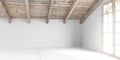 White empty room in attic. Royalty Free Stock Photo