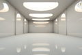 White empty room with square embedded ceiling lamps HDRI map Royalty Free Stock Photo