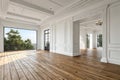 White empty room with wooden floor for contemporary interior Royalty Free Stock Photo