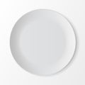 White Empty Round Plate on Background. Table Setting Royalty Free Stock Photo