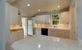 White empty simple old kitchen interior in American historical house. Royalty Free Stock Photo