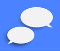 White empty speech bubble on blue background Royalty Free Stock Photo