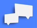 White empty speech bubble on blue background Royalty Free Stock Photo