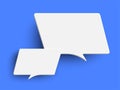 White empty speech bubble on blue background Royalty Free Stock Photo