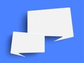 White empty speech bubble on blue background Royalty Free Stock Photo