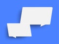 White empty speech bubble on blue background Royalty Free Stock Photo