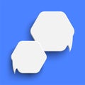 White empty speech bubble on blue background Royalty Free Stock Photo