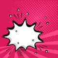 White empty speech comic bubble with stars and dots. Vector illustration in pop art style Royalty Free Stock Photo