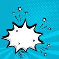 White empty speech comic bubble with stars and dots. Vector illustration in pop art style Royalty Free Stock Photo
