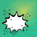 White empty speech comic bubble with stars and dots. Vector illustration in pop art style Royalty Free Stock Photo