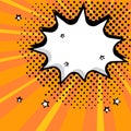 White empty speech comic bubble with stars and dots. Vector illustration in pop art style Royalty Free Stock Photo