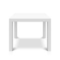 White empty square table