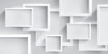 White empty squares and frames, abstract composition. Mock up objects. Vector design background Royalty Free Stock Photo