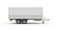 White Enclosed Utility Cargo Trailer on White Background Royalty Free Stock Photo