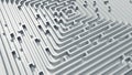 White endless maze. 3D render Royalty Free Stock Photo