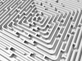 White endless maze. 3D render Royalty Free Stock Photo