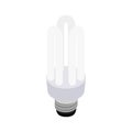 White energy saving bulb icon, isometric 3d style
