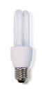 White energy saving bulb, Illuminated light bulb Royalty Free Stock Photo