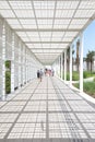 White entrance of Abu Dhabi Louvre museum. Royalty Free Stock Photo