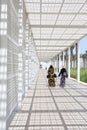 White entrance of Abu Dhabi Louvre museum. Royalty Free Stock Photo