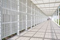 White entrance of Abu Dhabi Louvre museum. Royalty Free Stock Photo