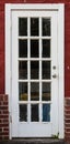 White entry door in brick Royalty Free Stock Photo