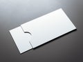 White envelope with blank business card. 3d rendering