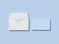 White envelope and blank sheet. 3d rendering Royalty Free Stock Photo