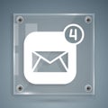 White Envelope icon isolated on grey background. Received message concept. New, email incoming message, sms. Mail Royalty Free Stock Photo