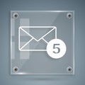 White Envelope icon isolated on grey background. Received message concept. New, email incoming message, sms. Mail Royalty Free Stock Photo