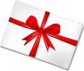 White envelope with red ribbon Royalty Free Stock Photo