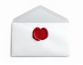 White Envelope with Red Wax Seal Royalty Free Stock Photo
