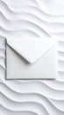 White Envelope on Textured Wave Pattern Background Royalty Free Stock Photo