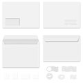 White Envelopes / Writing Paper / Postage Stamps Royalty Free Stock Photo