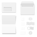 White Envelopes / Writing Paper / Postage Stamps Royalty Free Stock Photo