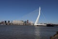 White erasmusbrug bridge over river Nieuwe Maas in the city center of Rotterdam in the Nehterlands Royalty Free Stock Photo