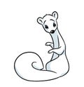 White ermine cartoon illustration