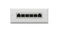 White Ethernet Network Switch with Eight Ports Royalty Free Stock Photo