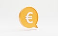 White euro sign inside yellow message box for currency exchange and money transfer concept , Euro  is the main money of European Royalty Free Stock Photo